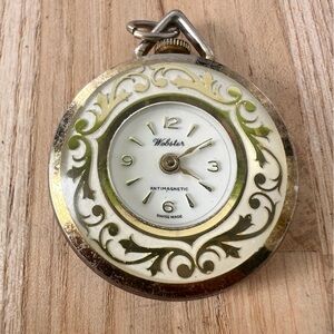 Vintage Webster ladies mechanical pendant pocket watch for parts repair